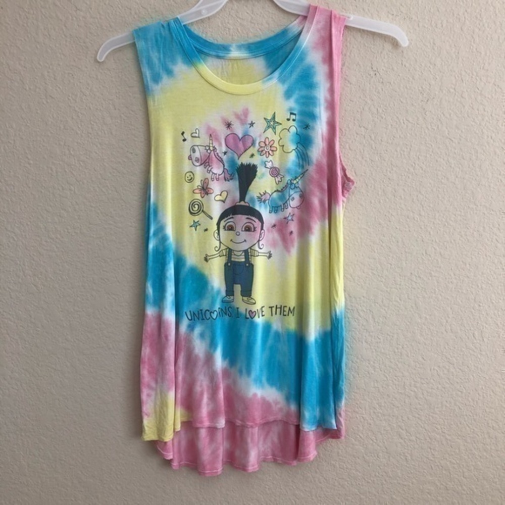 Despicable Me Tank Top Agnes Unicorns Tie Dye